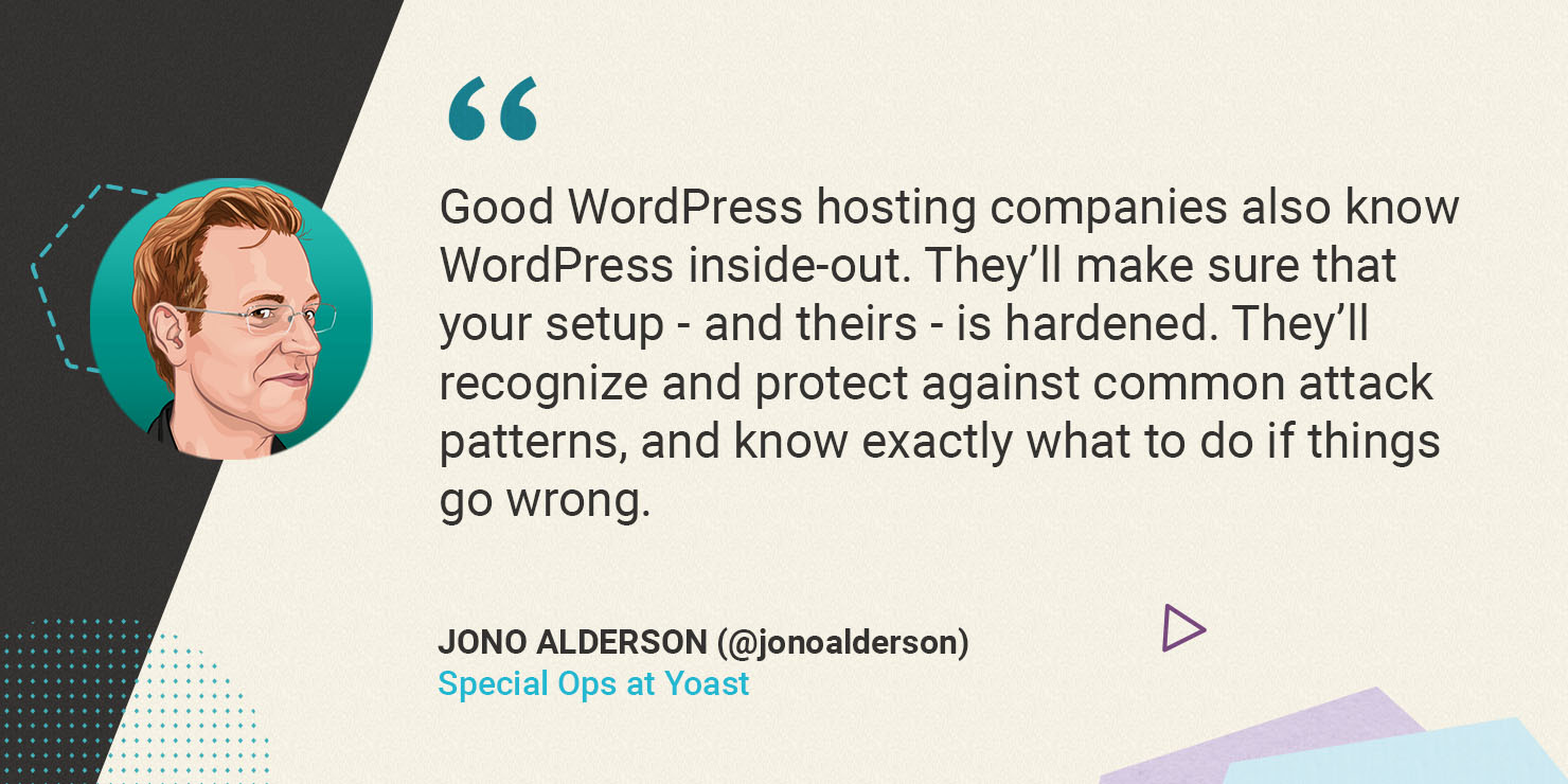 Jono Alderson on good WordPress hosting companies