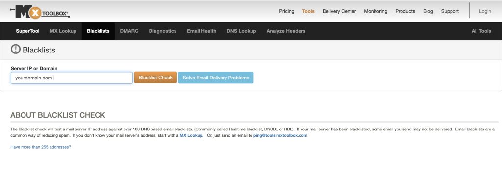 MX Toolbox Denylist Checker
