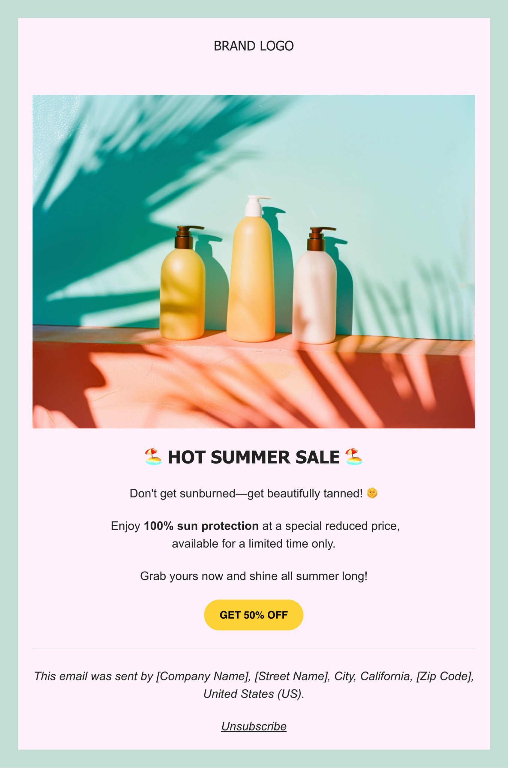 An example of inverted pyramid email template