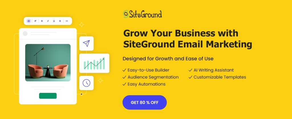 Call to action button regarding SiteGround Email Marketing