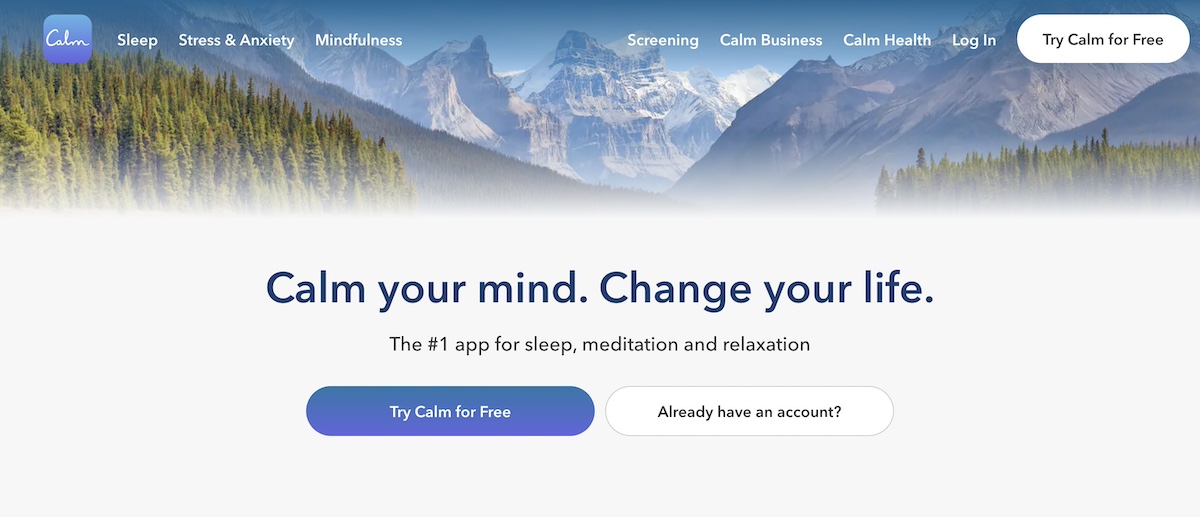 landing-page-optimization-best practices-example-Calm
