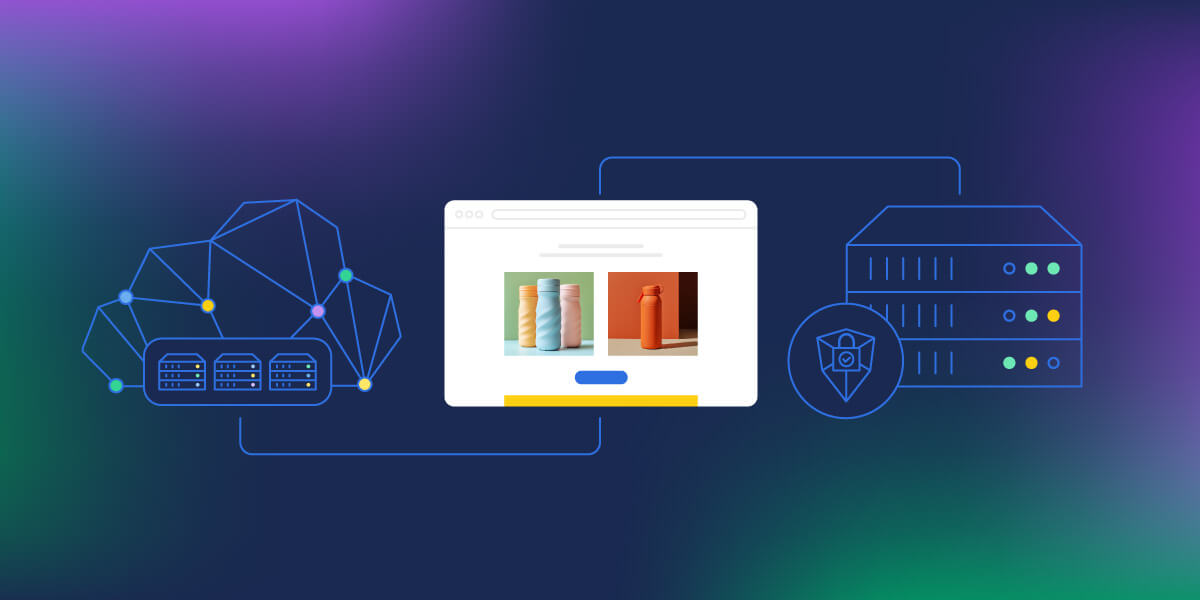 Comparison of VPS and cloud hosting with a stylized cloud, a server, and a website interface, illustrating flexible and secure web hosting solutions.