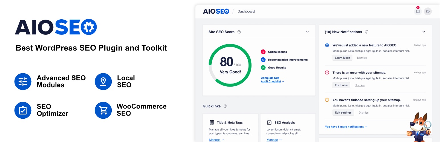 Banner for the All in One SEO plugin within the WordPress repository