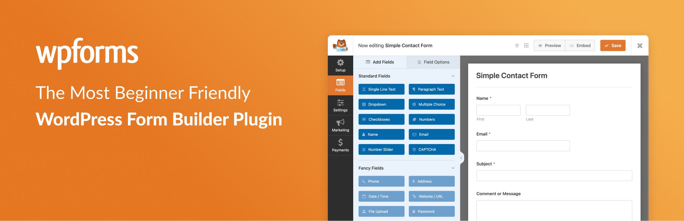 Banner for the WPForms plugin within the WordPress repository