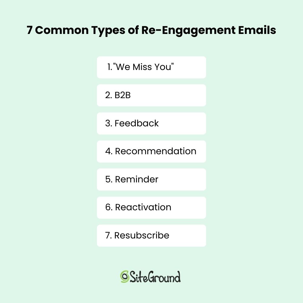 7 common types of re-engagement emails