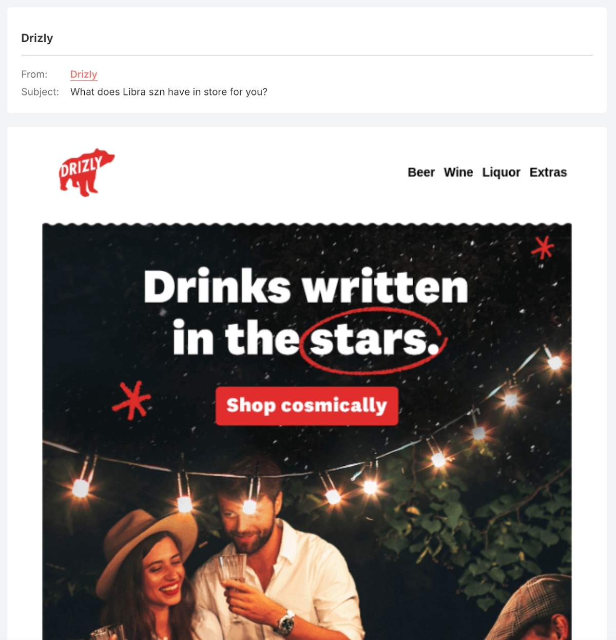 An example of a seasonal re-engagement email