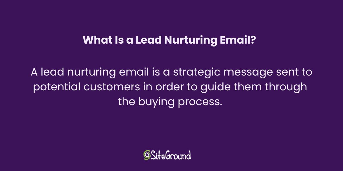 Definition of a lead nurturing email