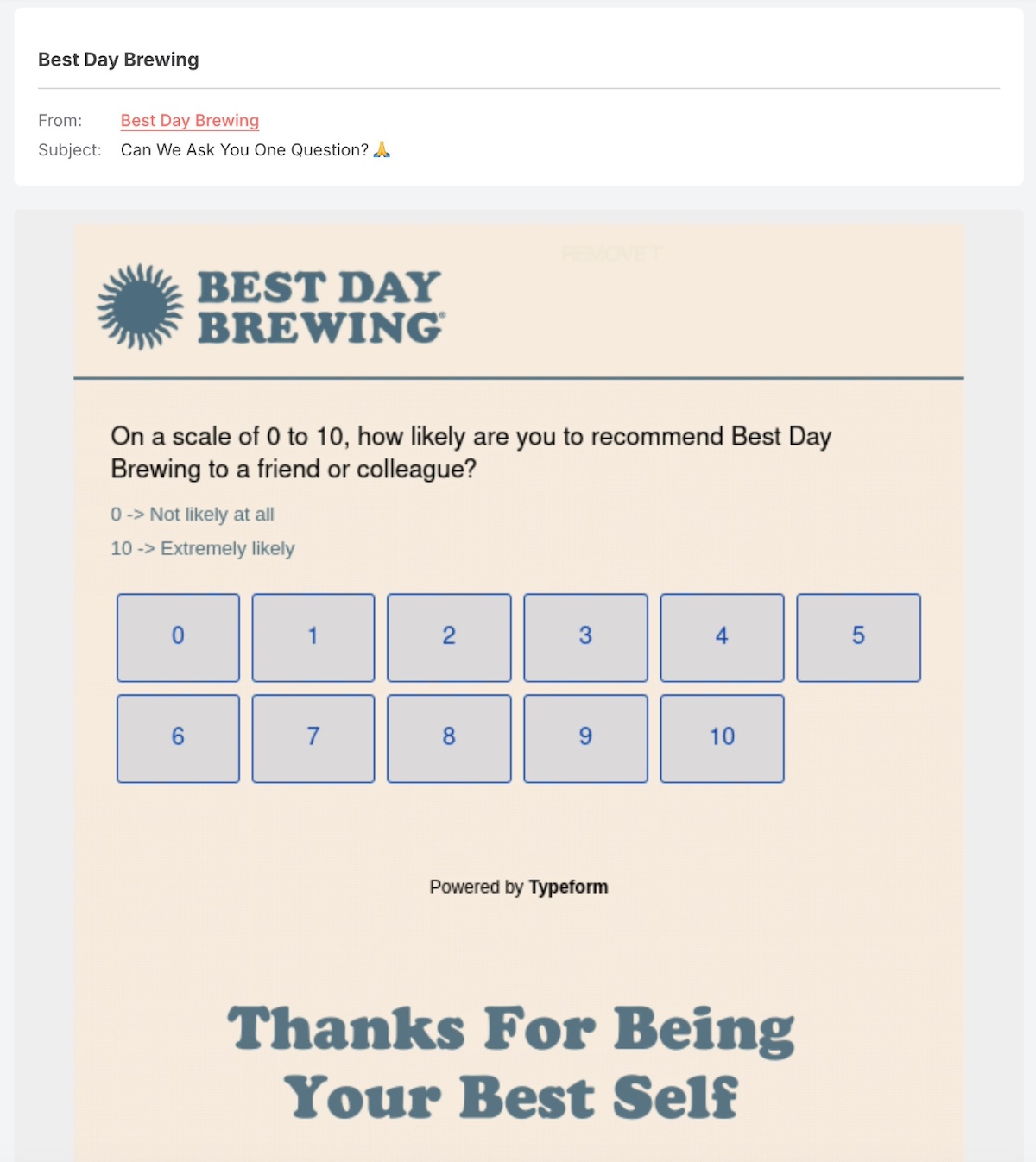 Example of a feedback re-engagement email