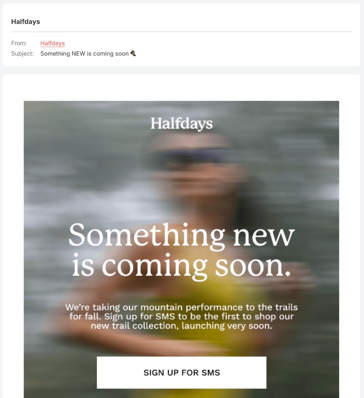 Example of re-engagement email with updates