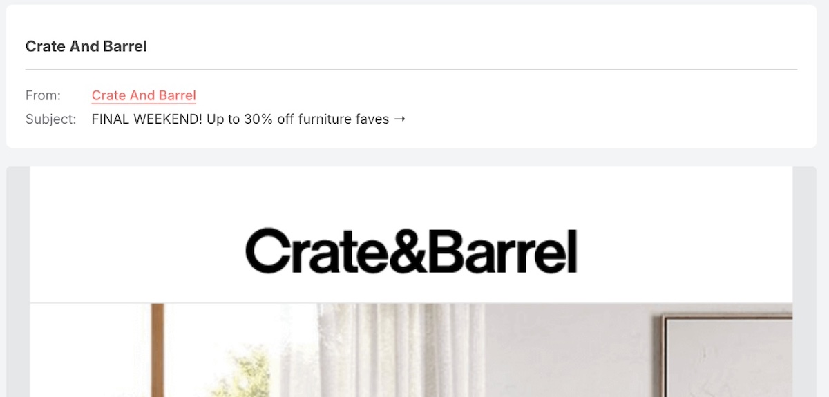 Lead nurturing discount email example