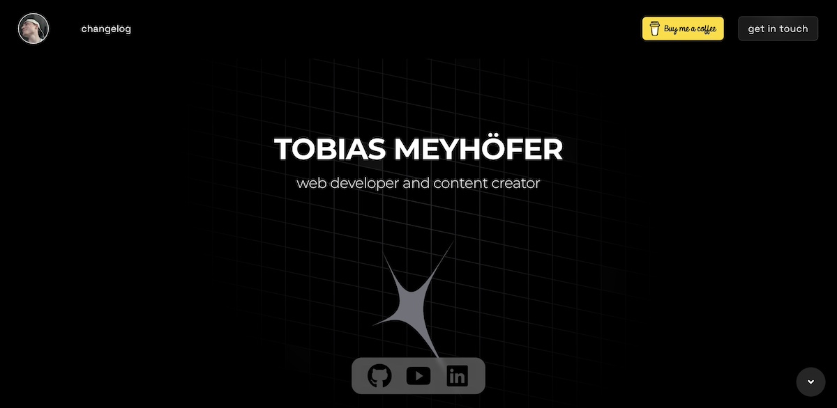 Web developer portfolio page for Tobias Meyhöfer