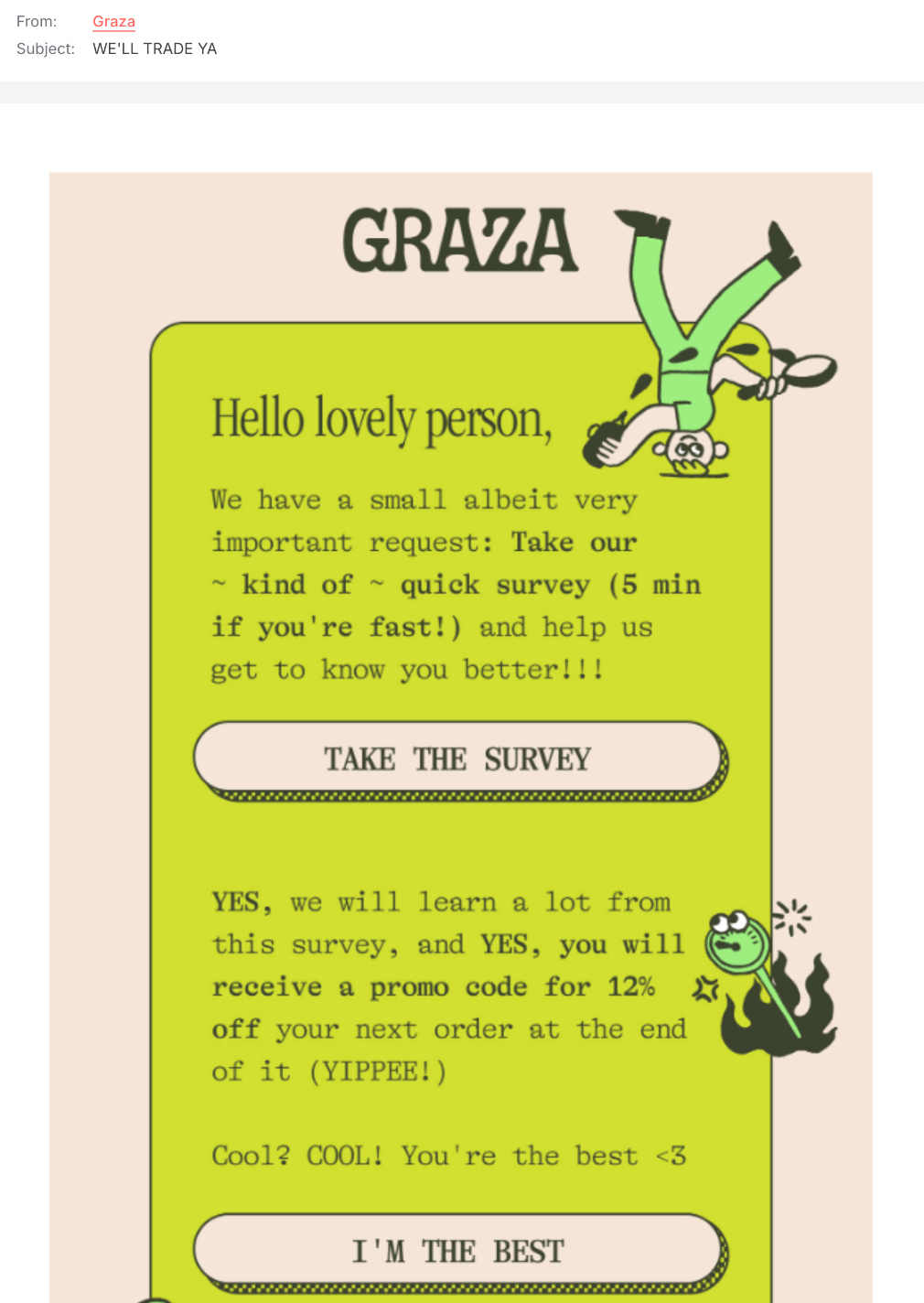 Email survey subject line example