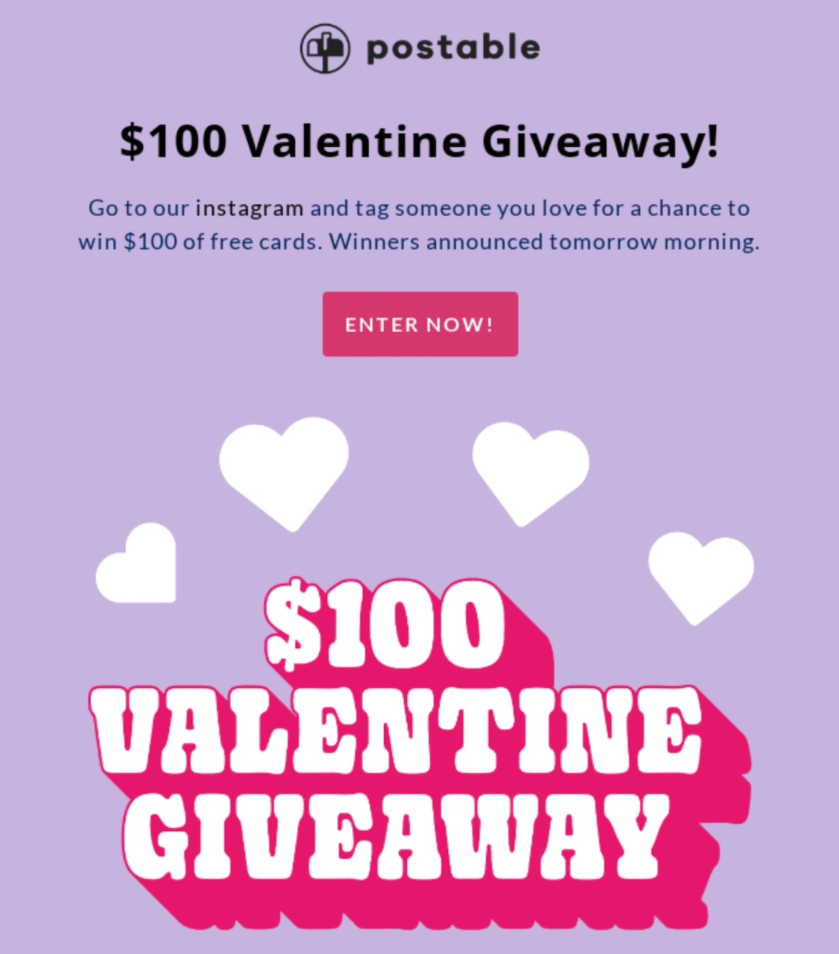 Example of a giveaway in order to promote your website