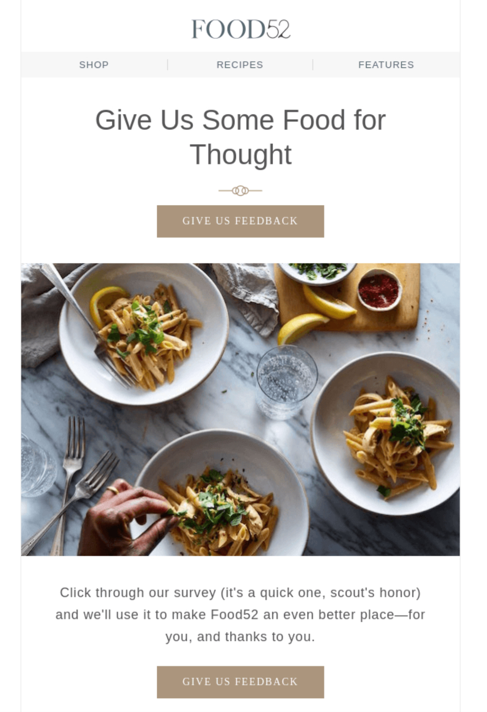 Example of short survey email