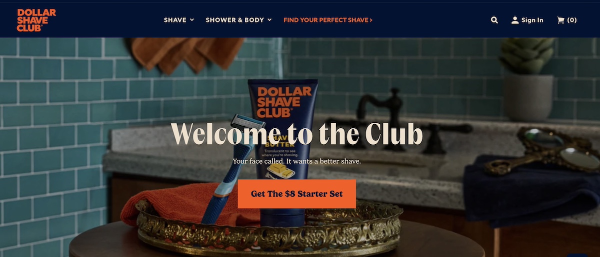 Homepage design showing a strong CTA