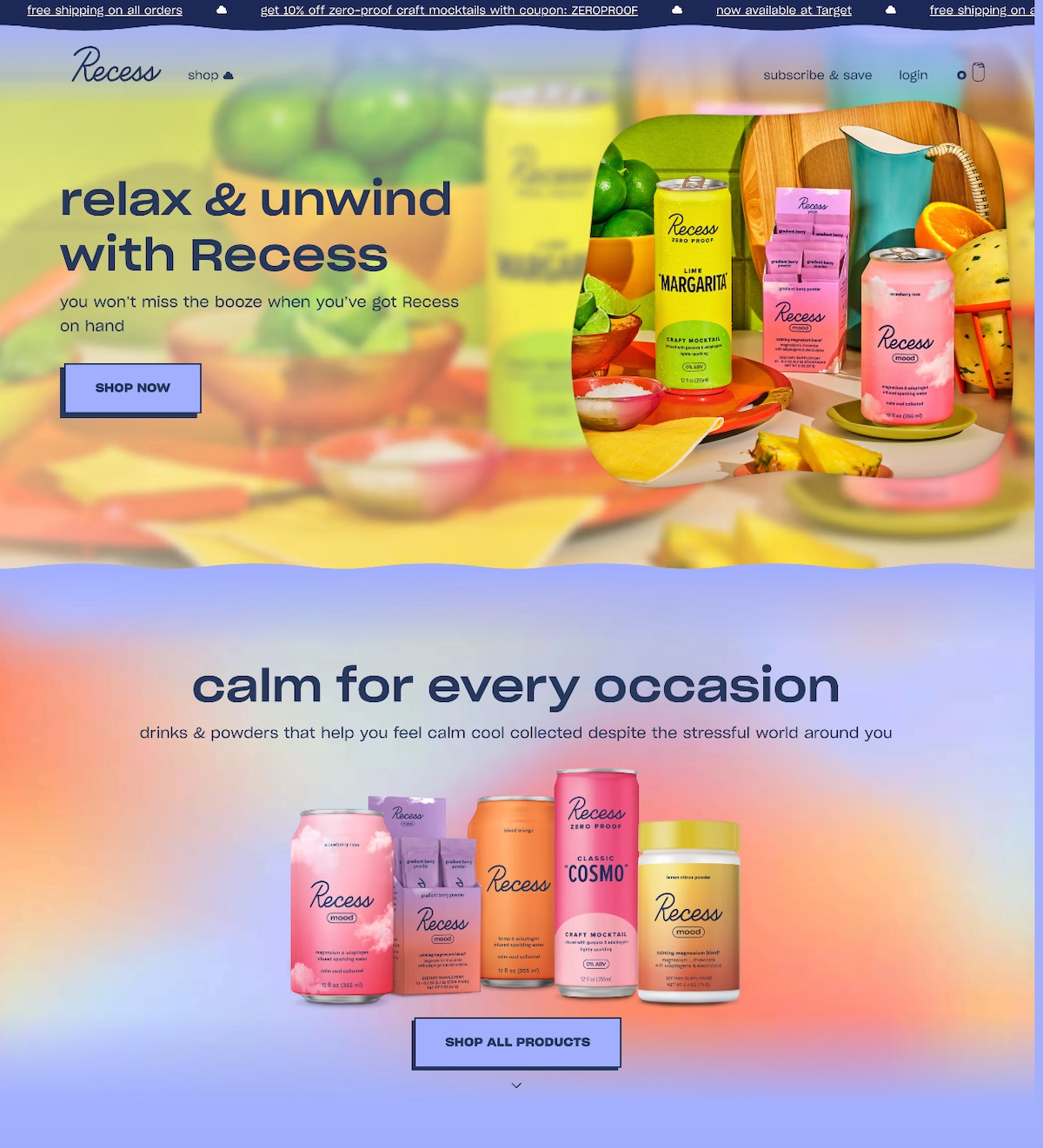 Homepage design showing engaging visuals