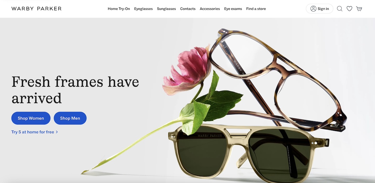 Homepage design showing intuitive design