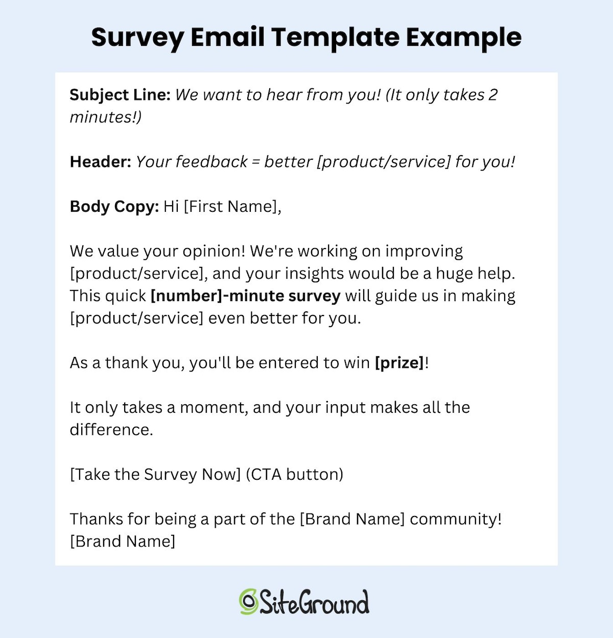 Survey email template example
