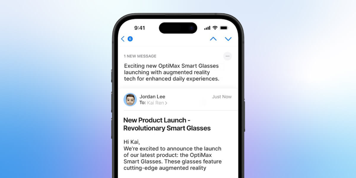 An image of an AI Email Summary
