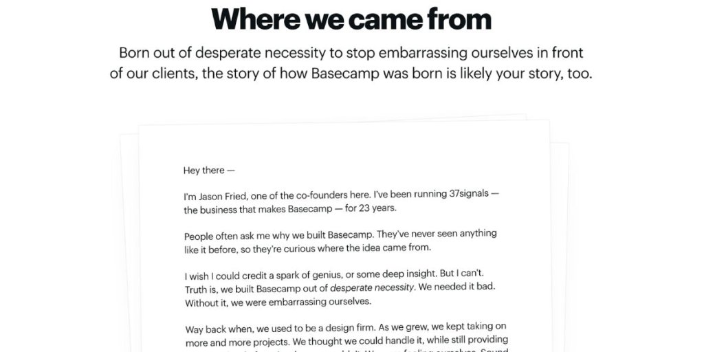 about us page basecamp