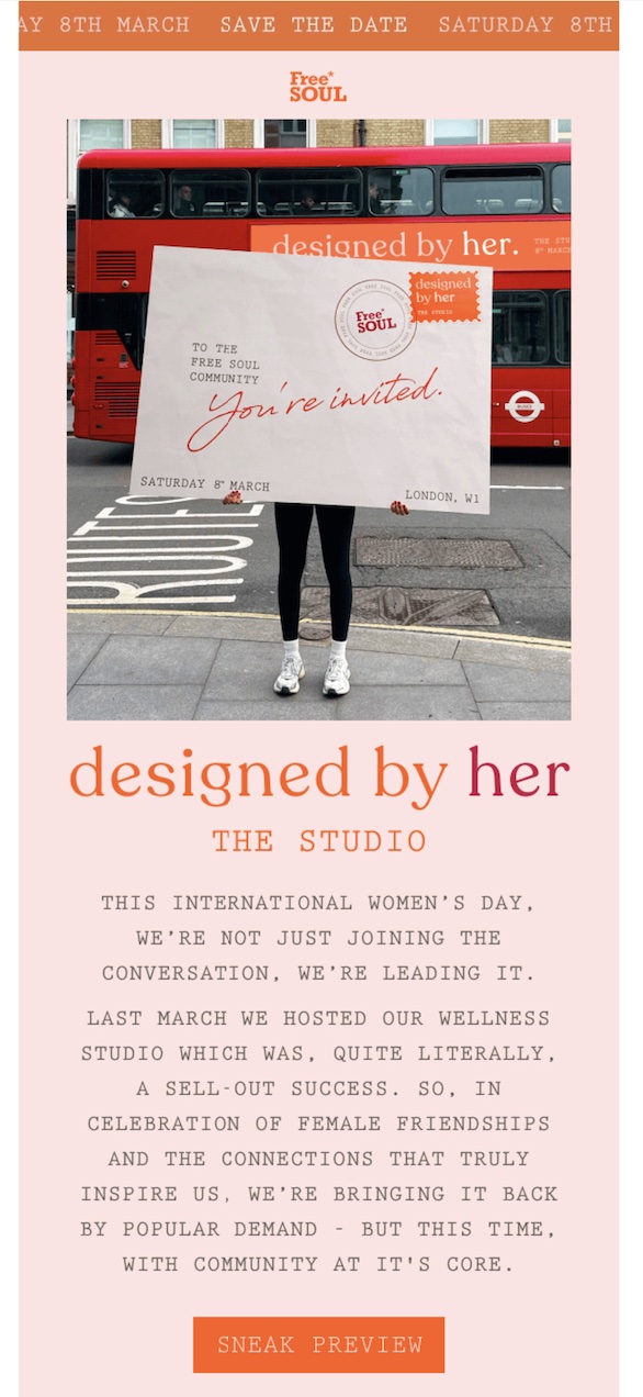 event email example to generate buzz