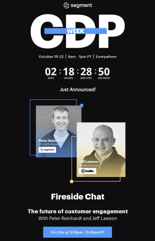 example of an event invitation email with a countdown