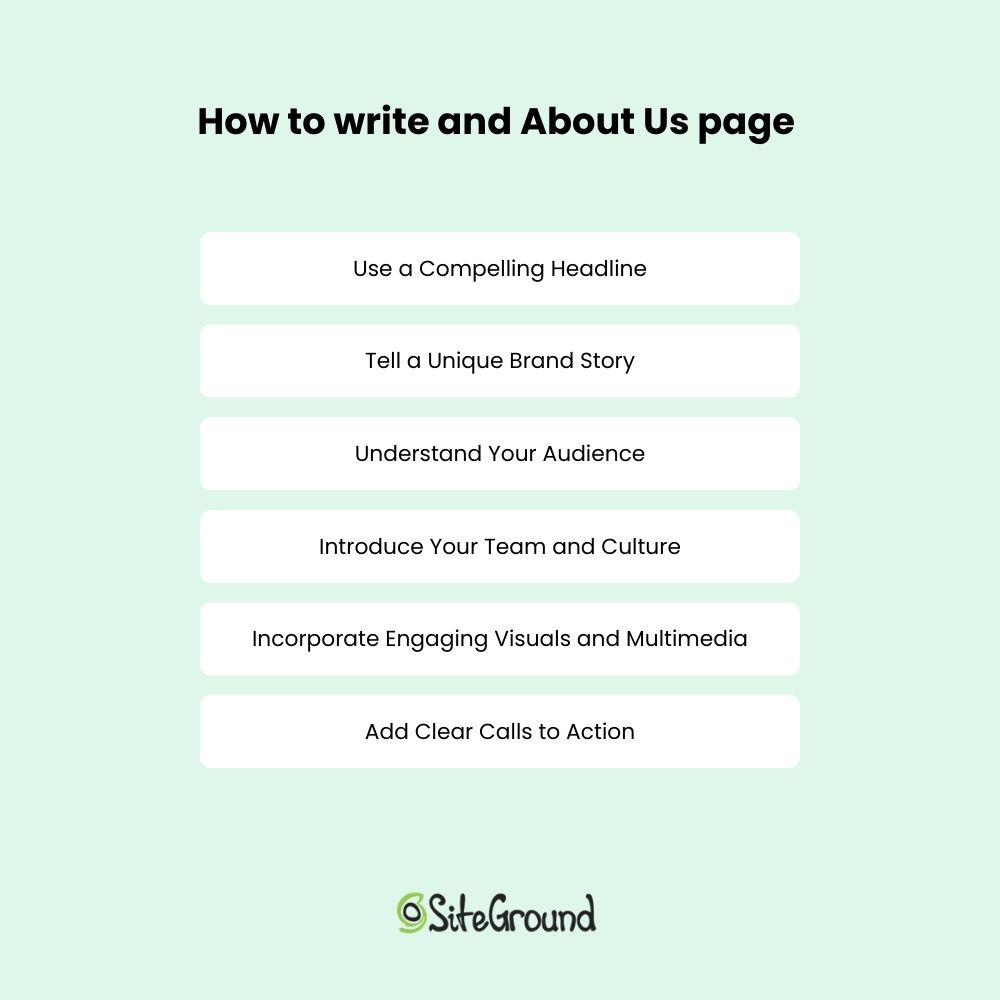 how to write an about us page