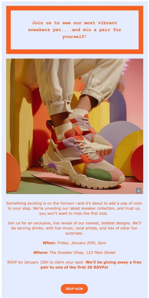 product launch event invitation email example