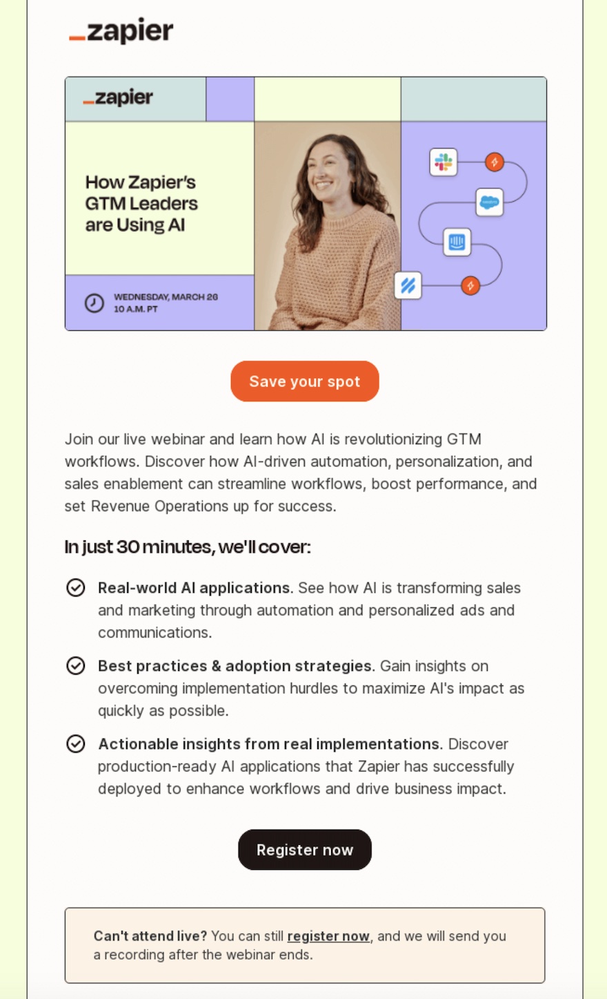 webinar event email invite example