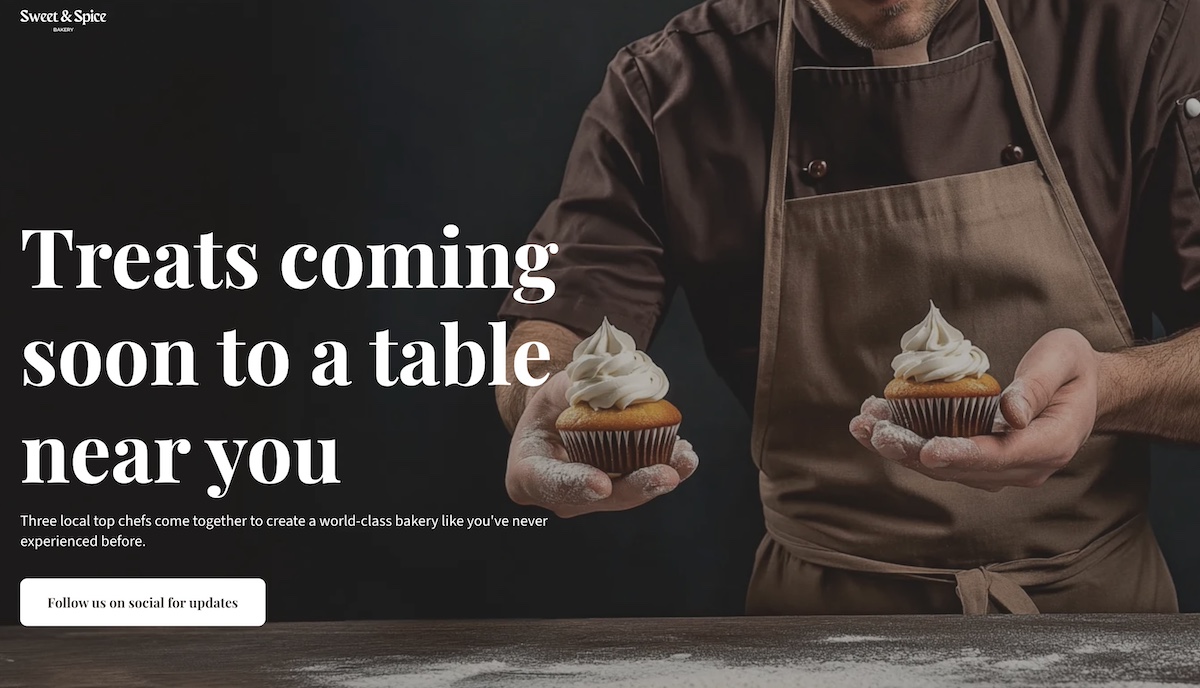 Coming soon page example with a strong headline