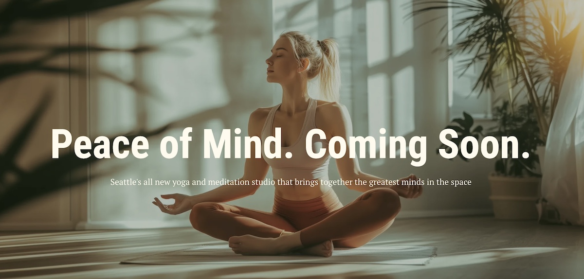 Coming soon page example with an impactful image