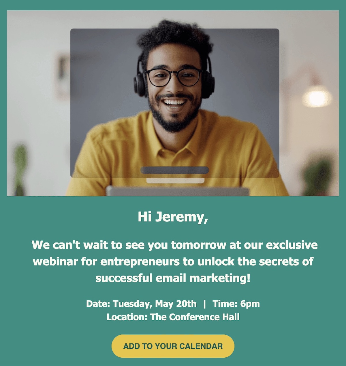 Event reminder email with good design