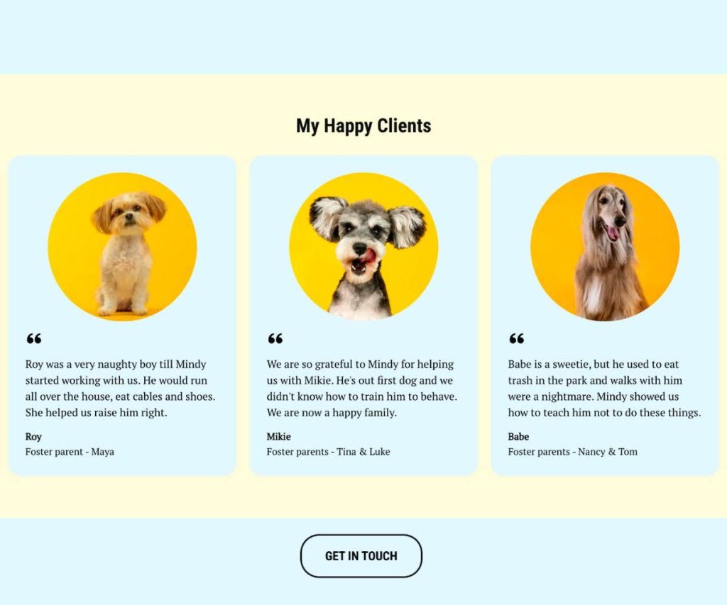 Example of product detail page with testimonials from happy customers