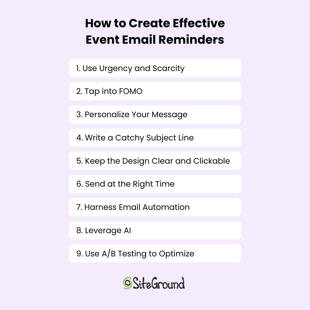 How to create effective event email reminders