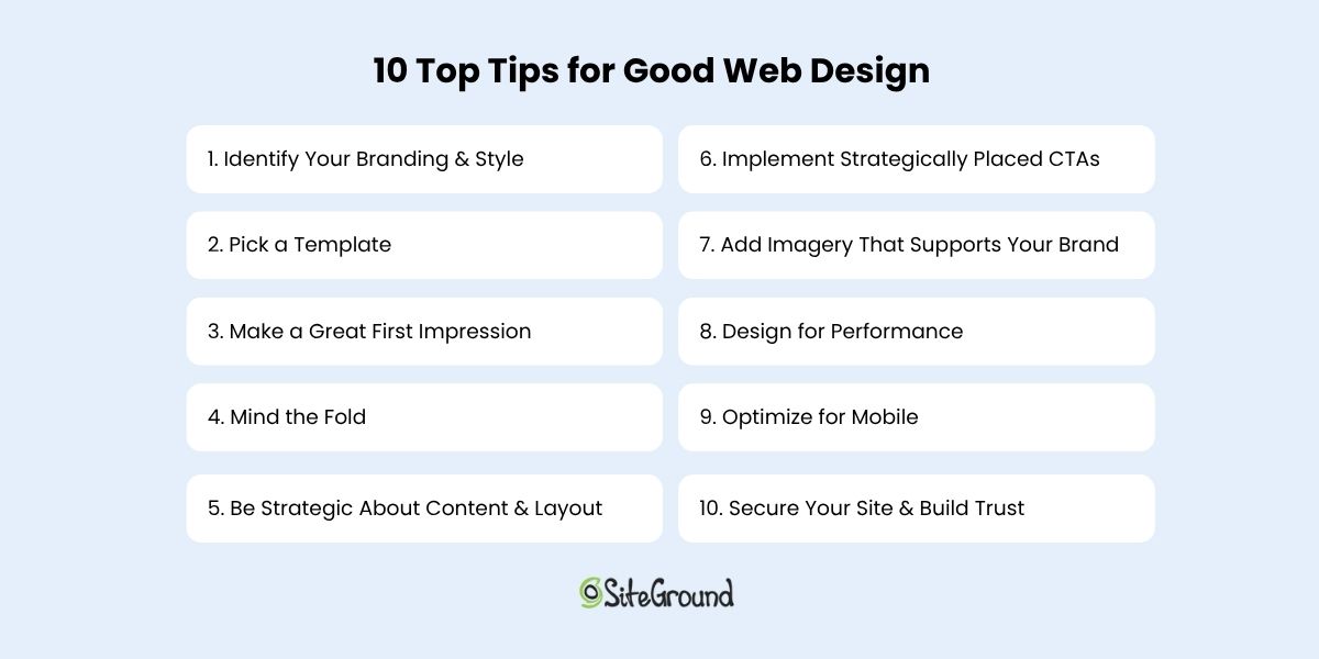 Top tips for good web design