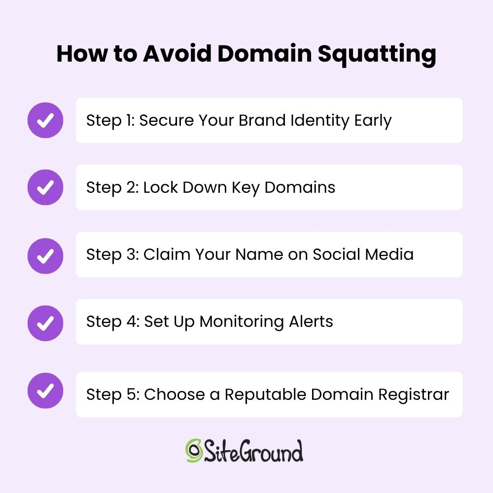 how to avoid domain squatting