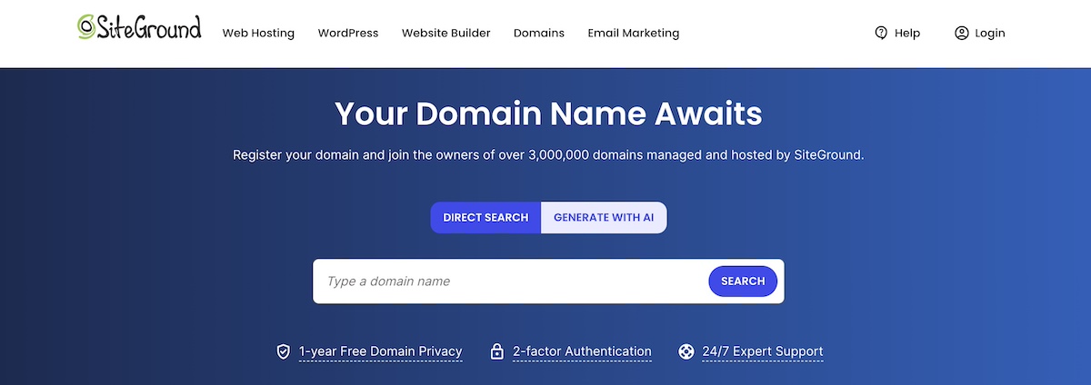 searching for a domain extension with a domain search tool