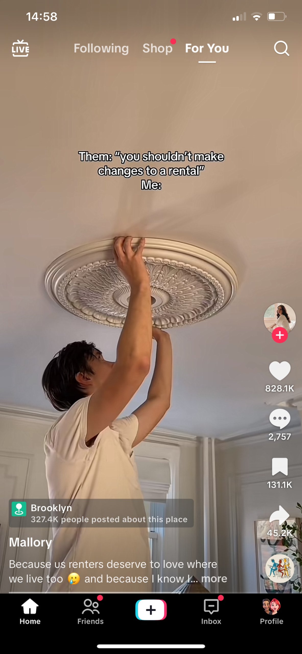 Example of a TikTok before and after