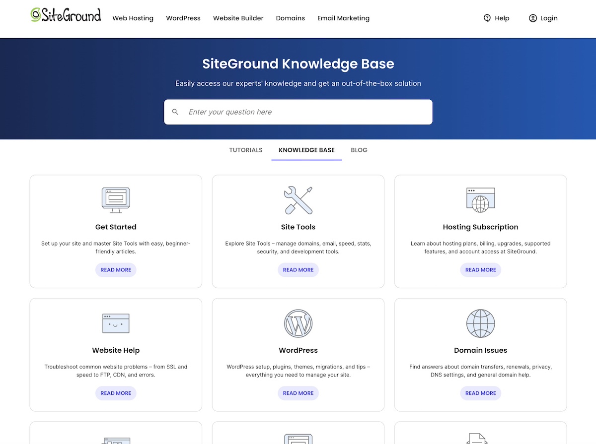 Example of a matrix website structure with multiple links out to various resources