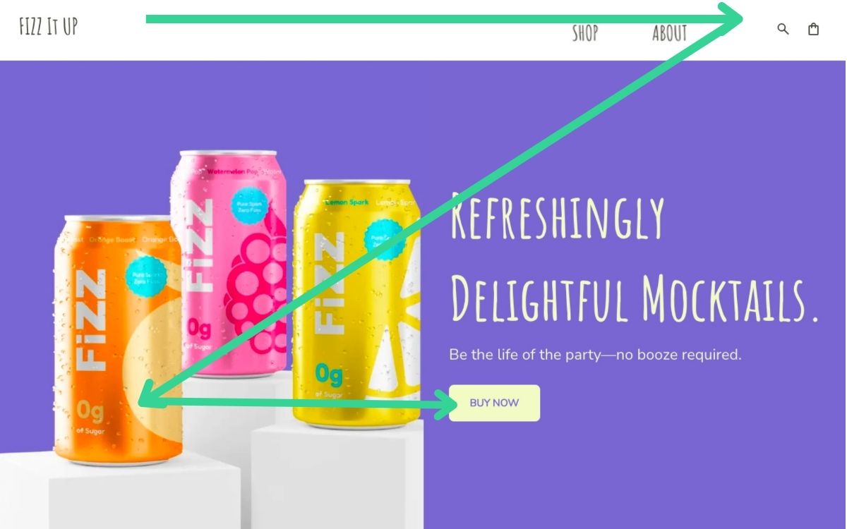 Example of a website navigation menu that places important links at beginning of the navigation to follow scanning patterns