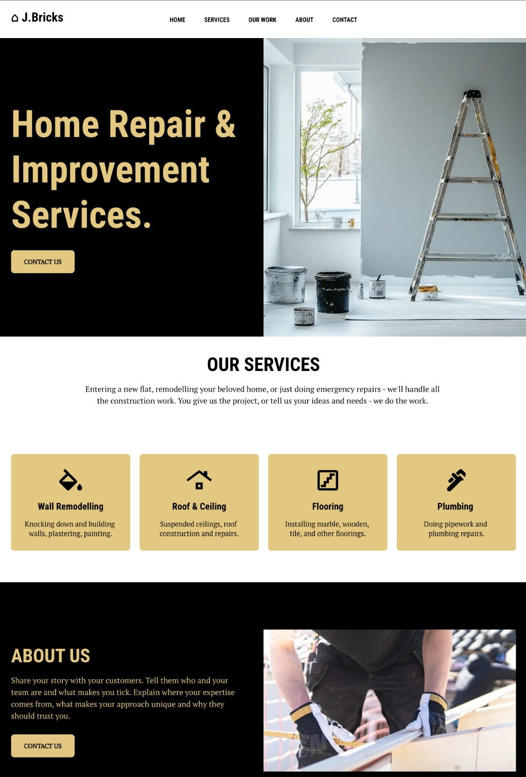 Example of consistent styles on website visual hierarchy