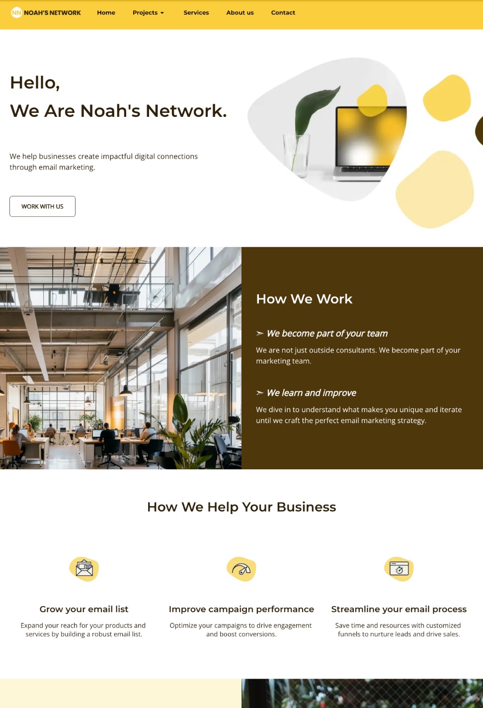 Use of white space on homepage visual hierarchy