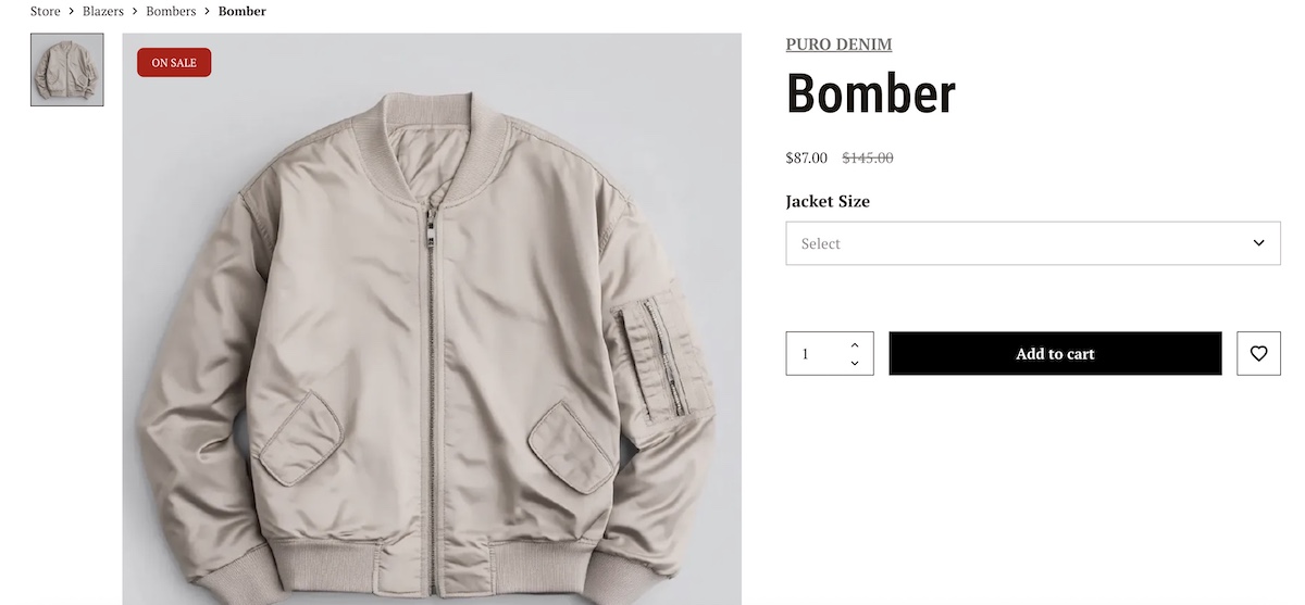 ecommerce web design with obvious product price and promotions