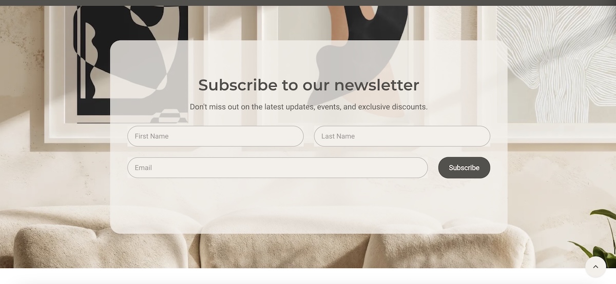 Email newsletter form integrated easily into a website page