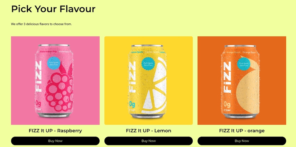 Example of a product listing page with multiple product options and CTAs