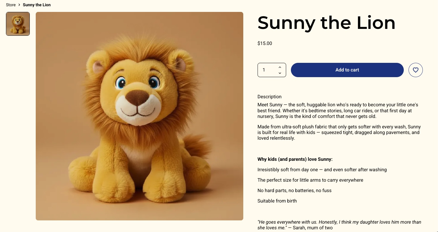 Example of product page with feature copy catered to the audience