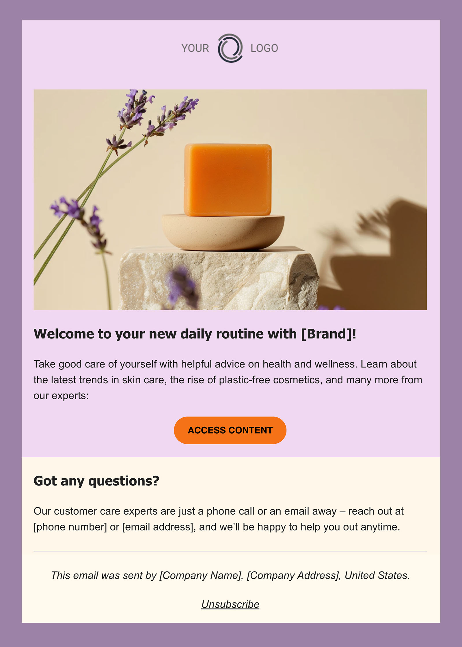 example of an ecommerce transactional email welcoming a new customer