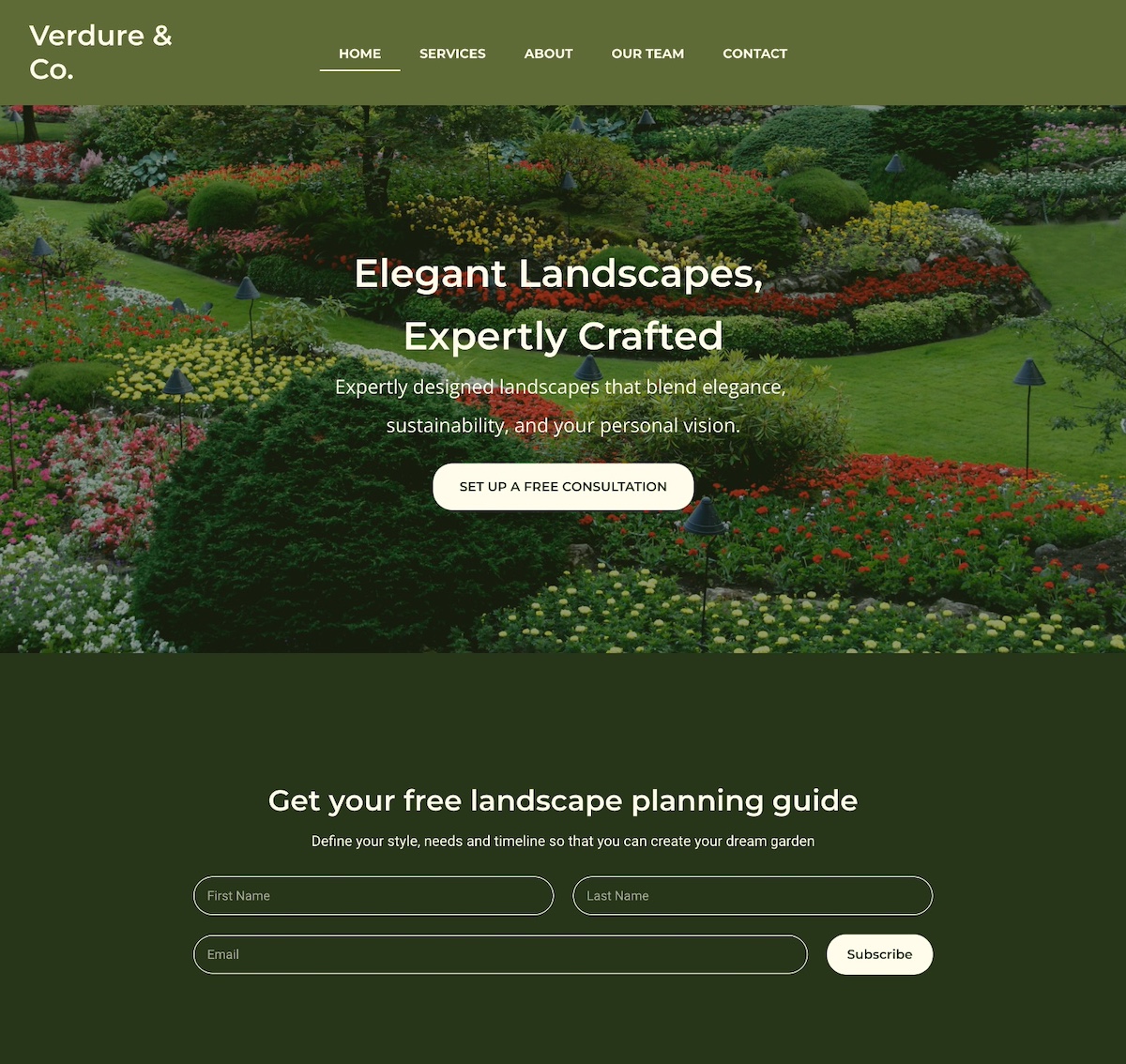 Homepage design example