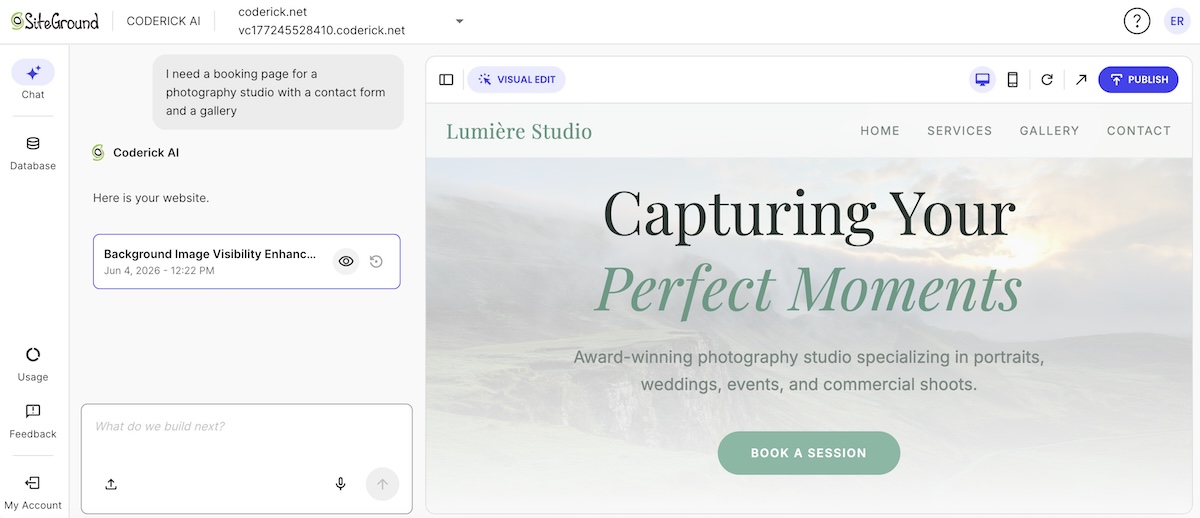 Example of website built with Coderick AI and a single prompt