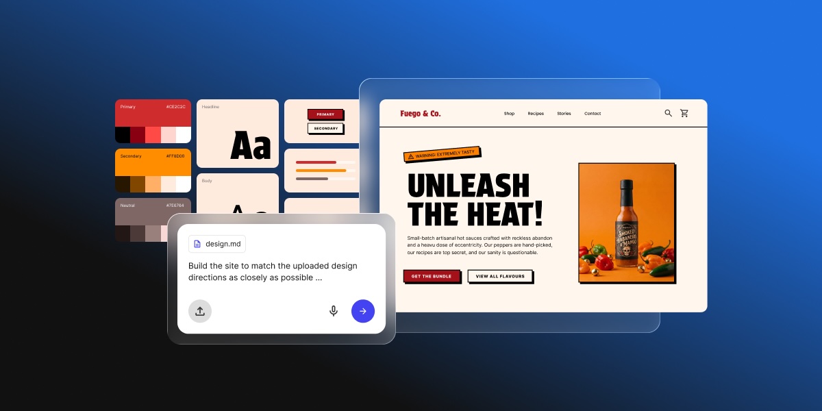 abstract of the creation of a website using Google Stitch and Coderick AI